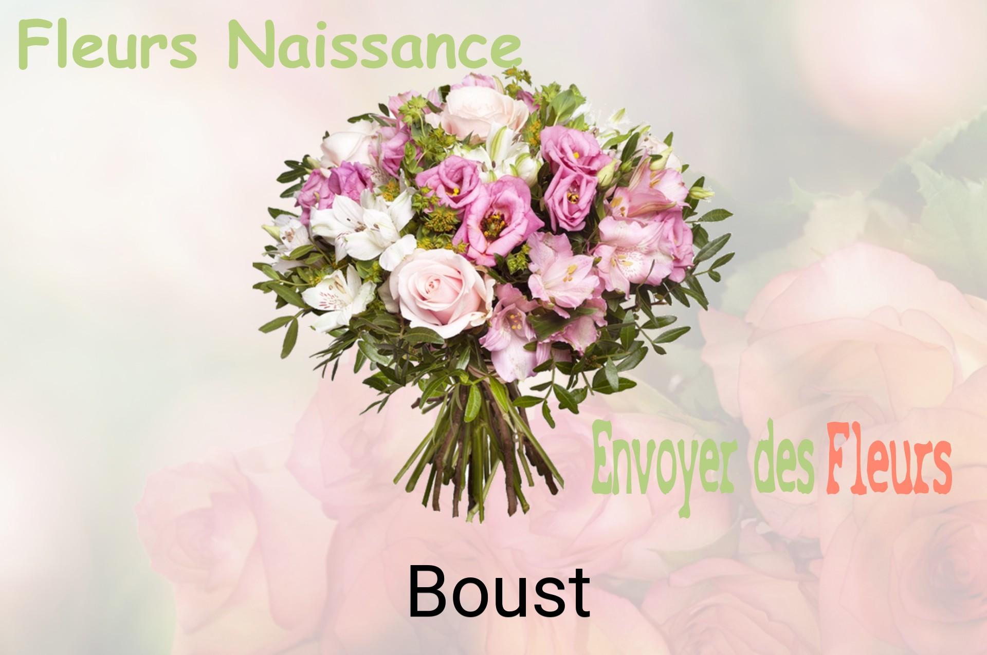 Bouquet de fleurs de naissance livré à Boust